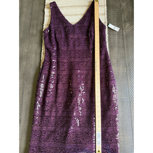 SD Collection Purple Sequin Cocktail Dress Women’s Size 10 Party Holiday - Picture 4 of 8